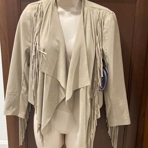 SCOOP VEGAN NWT FRINGE SHORT JACKET